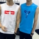 Áo thun không tay nam không tay Cotton cotton thể thao thể thao bóng rổ áo len in xu hướng áo XL - Áo vest cotton khoác vest nam