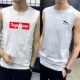 Áo thun không tay nam không tay Cotton cotton thể thao thể thao bóng rổ áo len in xu hướng áo XL - Áo vest cotton khoác vest nam