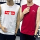 Áo thun không tay nam không tay Cotton cotton thể thao thể thao bóng rổ áo len in xu hướng áo XL - Áo vest cotton khoác vest nam