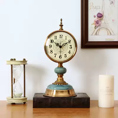 American clock table clock Living room large European luxury retro table clock mute bedroom creative clock desktop decoration
