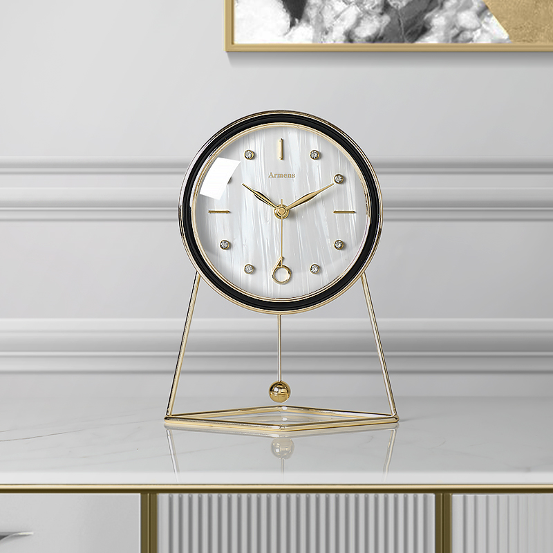 Creative American light luxury grandfather clock living room home table clock swing clock ornament sitting clock pendulum table clock table tabletop