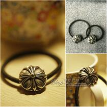 Titanium Steel Cross Flower Star Flower Rubber Band Bracelet Head Rope Accessories