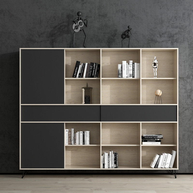 Minimalist modern office locker sub-information cabinet environmentally-friendly plate cabinet moving door customised by pop-up door