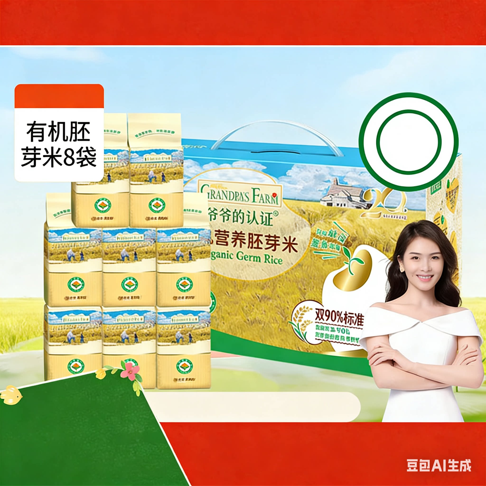 爷爷的农场有机胚芽米新米粥大米家庭囤货装礼盒装全家米粥