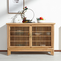 New Chinese Dining Side Cabinet Solid Wood Lockers Old Elm Wood Tea Side Cabinet Cupboards Hyun Guan Cabinet With Door Wine Cabinet Placement Cabinet