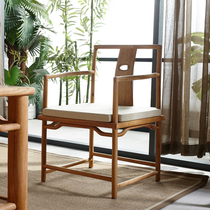 New Chinese full solid wood Haitang chair Laoyu wood Zen Imitation Ancient Free Lacquer Master Tea Chair Guests Restaurant Clubhouse Chair