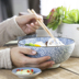 Cháo kiểu Nhật bát sứ lớn bát gia dụng bộ đồ ăn 6 inch bát 8 inch lớn bát mì ramen bát bát biển đĩa nhựa Đồ ăn tối