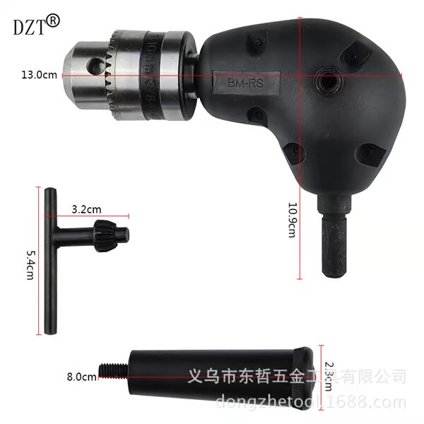 Máy khoan điện 90 độ góc phải uốn cong phần mở rộng góc ba móng vuốt công cụ sửa chữa không gian hẹp - Dụng cụ điện máy mài mũi khoan