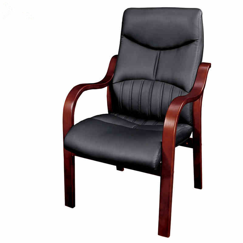 Solid wood meeting chair Western leather Reception chair fixed class front chair Negotiations chair Classic guest chair office chair
