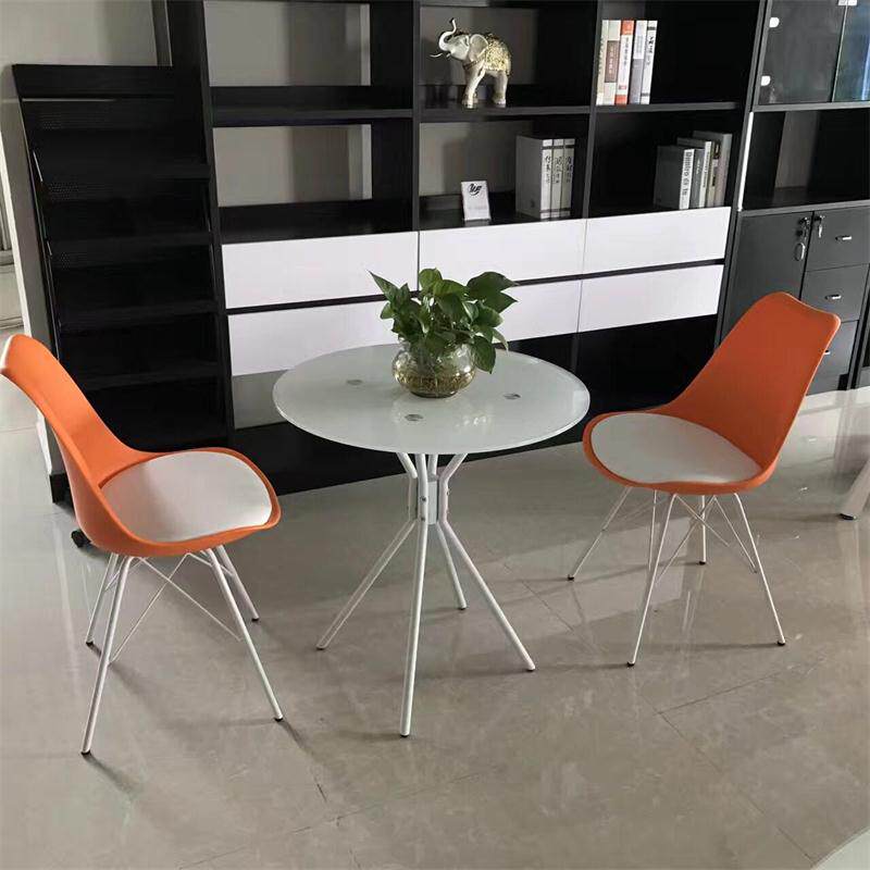 Minima talks table and chairs Fashion tempered glass Negotiations table Leisure negotiation chair Coffee table and chairs Reception round table