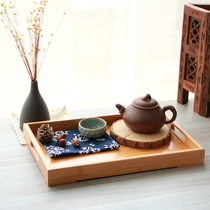 Solid Wood Biomass Bamboo Home Living Room Tea Table Tabletop Rectangular Tea Cup Fruit Bread Breakfast Snack Containing Tray