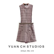 Walnut home Châu Âu và Mỹ 2018 chuỗi nước hoa nhỏ trang trí twill mềm mại jumpsuit quần short