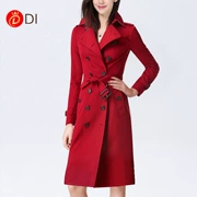 Xuân 2019 xuân mới châu Âu và Mỹ Áo gió nữ body body thon gọn khí chất thời trang áo khoác dài phổ biến - Trench Coat