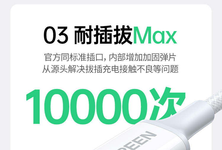 【中國直郵】 綠聯 數據線手機充電(蘋果15-17 | 安卓)藍色1條 長度1米 編織耐用USB轉Type-C車載居家通用