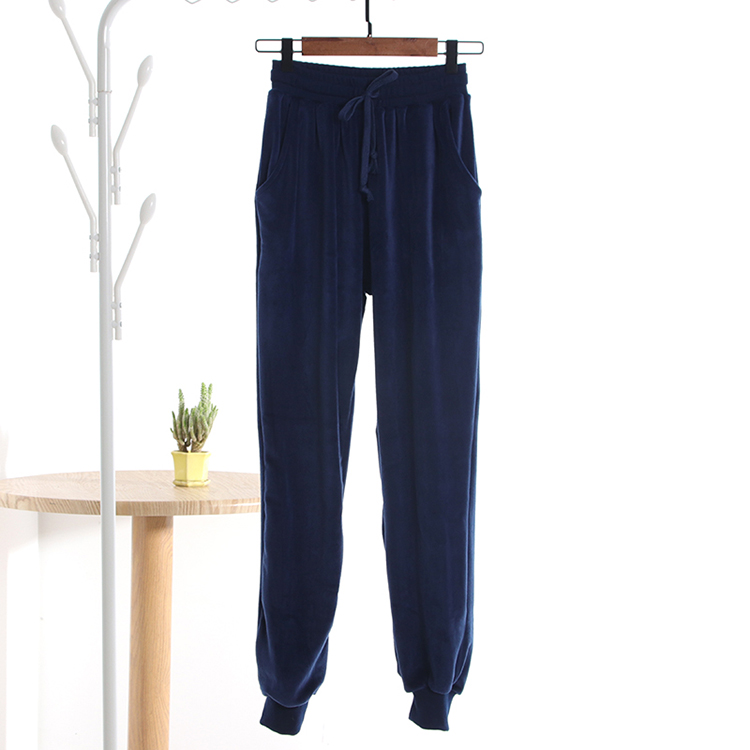 Mùa đông flannel đồ ngủ của phụ nữ chùm chân dày ấm đảo nhung chặt chẽ chân san hô lông cừu nhà quần nam quần quần nữ