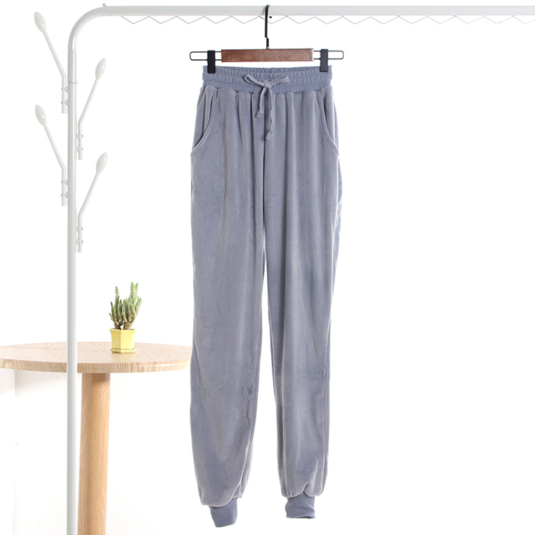 Mùa đông flannel đồ ngủ của phụ nữ chùm chân dày ấm đảo nhung chặt chẽ chân san hô lông cừu nhà quần nam quần quần nữ