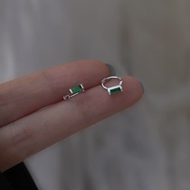 Emerald 925 silver earbutton 2022 new tide ear ear sleep without picking small chocolate ear ring