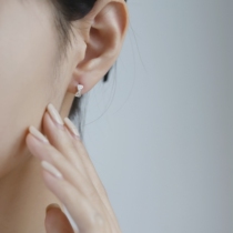 Small silver earbuckle female earbuckle with silver earbuckle high-level sensation luxury fine ear bone ornaments