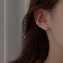 S925 Squirrel silver ear sleep without picking niche design 2022 new high - sensory ear decoration