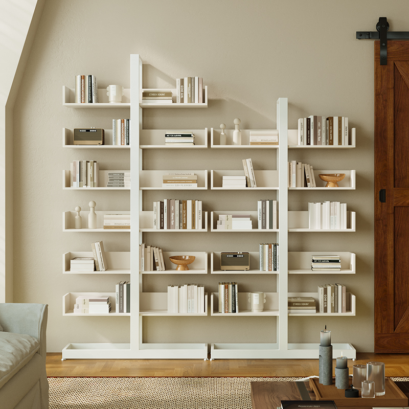 Cream-Style Simple Bookshelf with Narrow Edges, No Installation Required, Floor-Standing Bookshelf, Office Corner Display Rack, Children's Student Picture Book Rack Cream-Style Simple Bookshelf with Narrow Edges, No Installation Required, Floor-Standing Bookshelf, Office Corner Display Rack, Children's Student Picture Book Rack