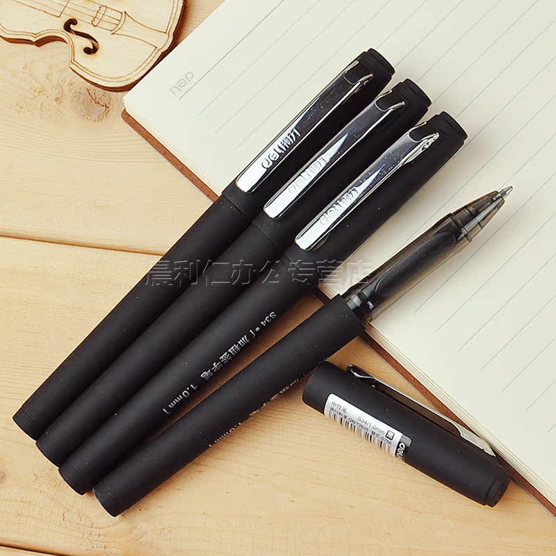deli able s34 neutrality pen coarse black aqueous pen signature pen water pen business type frosted pen 1 0mm