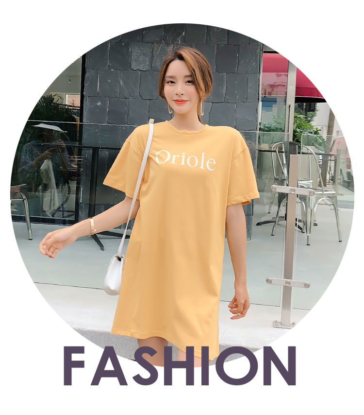 VK旗艦店 韓系印花不規則短袖T恤腰封套裝短袖裙裝
