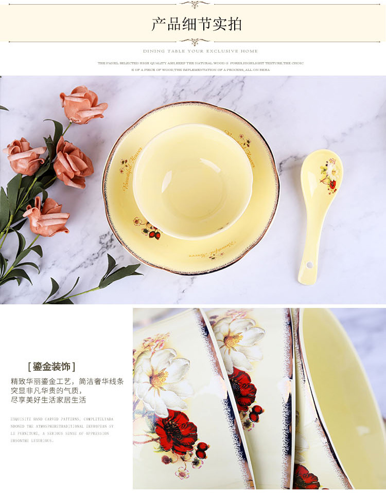 10 gói Bộ dao kéo châu Âu Bộ bát sứ sáng tạo Bát cơm 5 inch Ăn bát bát sứ gia đình Bát súp nhỏ - Đồ ăn tối dĩa trắng
