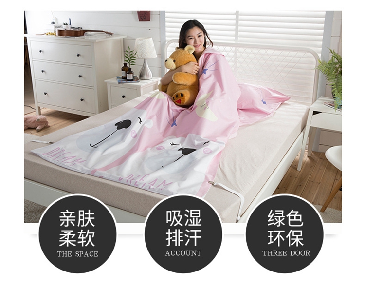 Cotton dày ngủ túi bông đôi giường đơn kinh doanh di động chân máy mở rộng quilt khách sạn flamingo túi ngủ cho bé mùa đông