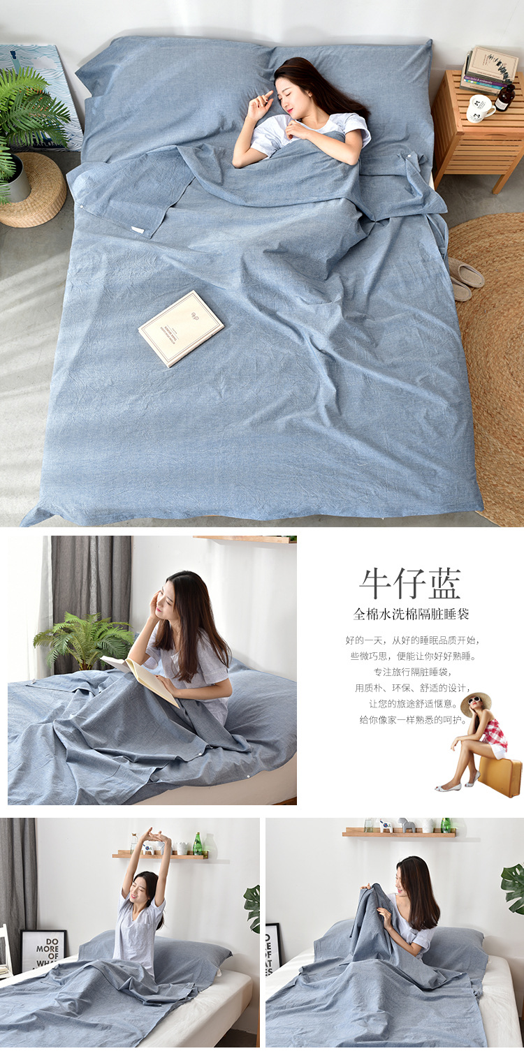 Du lịch giặt bông mềm qua túi ngủ bẩn khách sạn du lịch sọc cô lập giường đơn giản chăn bông đơn giản túi ngủ mùa đông cho người lớn