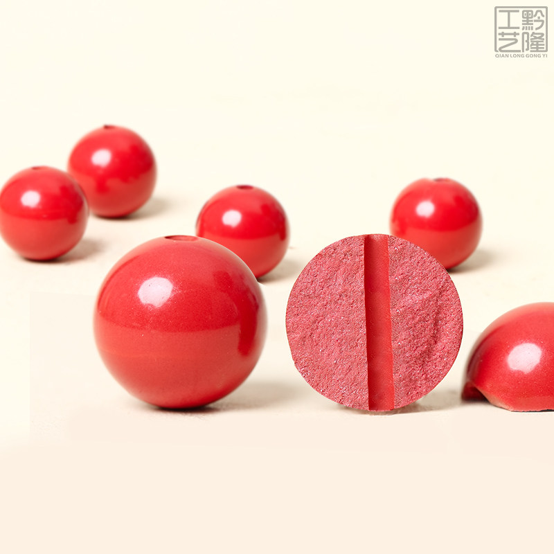 Original cinnabar round beads scattered beads Buddha beads hands personality creative men and women beads ethnic style accessories accessories