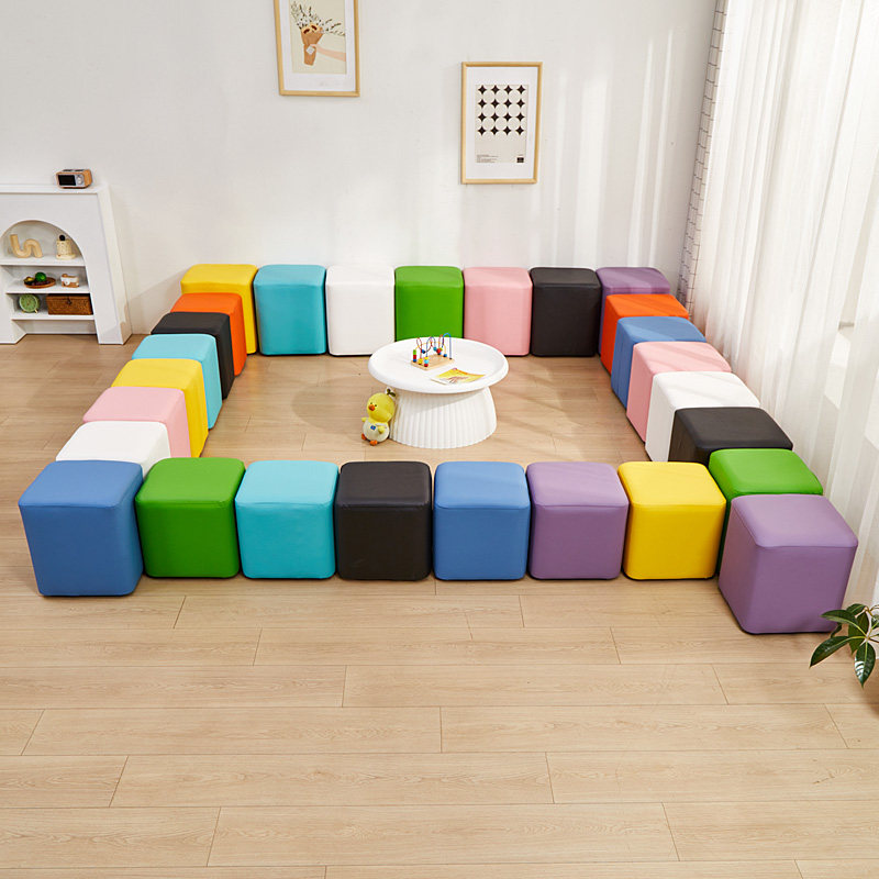 幼儿园阅读室沙发凳：宝宝最爱的软包凳，轻松变身试衣间、展会、婚礼、车展必备神器！️