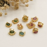 S925, натуральная турмалиновая инкрустация камня, подвеска, аксессуары, браслет с одной бусиной, серебро 925 пробы, на удачу, DIY