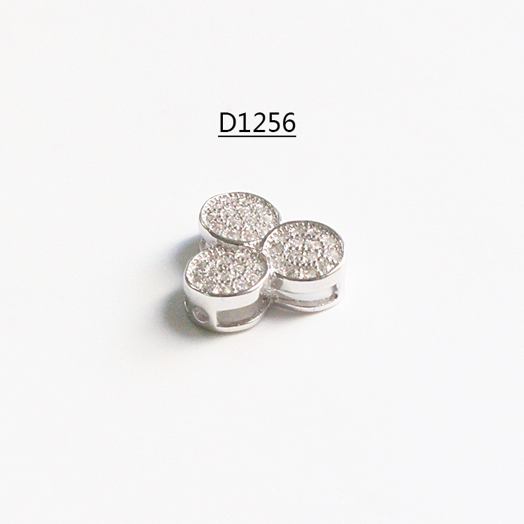 Mặt dây chuyền đục lỗ đa năng S925 sterling bạc mạ vàng trắng DIY phụ kiện micro-dát zircon mặt dây chuyền và chân chuỗi vòng cổ - Vòng chân lắc chân nữ titan