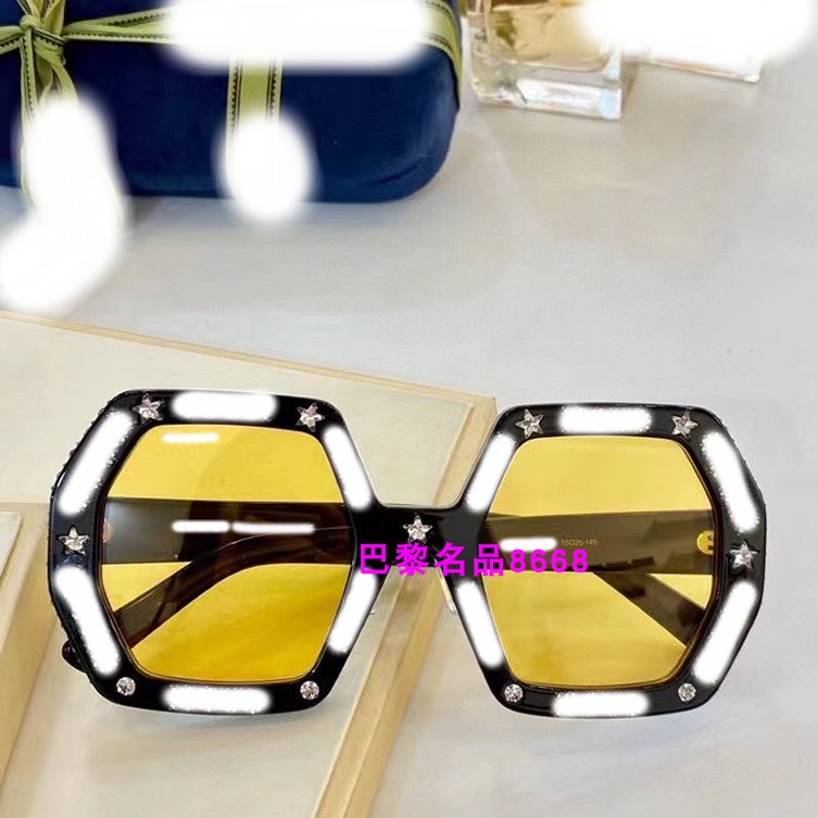 Picture 42021   noble atmosphere polygon board Inlaid diamond fashion Show thin Europe and America Foreign style ma'am Sunglasses   Sun glasses