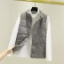 Phiên bản hàn quốc mới mùa thu cổ áo ngắn cotton vest nữ cỡ lớn hoang dã dày không tay áo khoác cotton áo khoác nữ kaki Áo vest