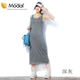 Phiên bản Hàn Quốc mùa hè chạm đáy váy dài nhỏ váy đen đình chỉ váy modal váy vest đen sọc trắng không tay - Sản phẩm HOT