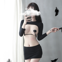 Sex lingerie open file leak uniform perspective free from large hip short skirt fat mm nightclub couple teasing set