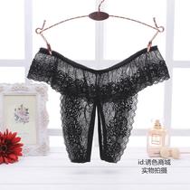 Plus size panties open file transparent hot thong lace tulle free of night fire teasing T pants 200kg