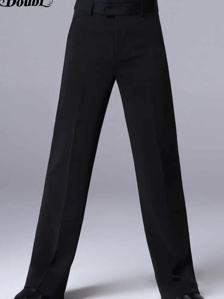 Danbao practice dance Men's dance Social dance pants bag dance pants Clothing Modern straight pants Latin pants Pants rib mouth