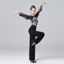 Dambao Roo New Dancing Clothes Sexy Dancing ballroom Dancing Collar Latin Dance Dancing Blouse Women Long Sleeve Spring Dance Suit