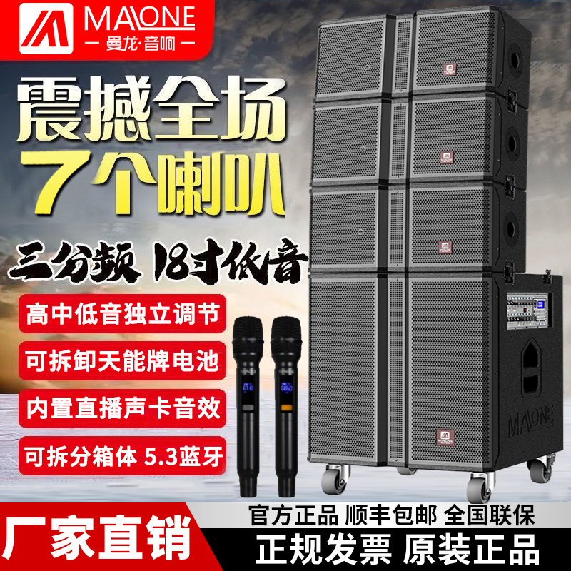 Manlong Outdoor Karaoke Speaker, High-End Professional Stage Performance, Ultra-Large Volume, Mobile Square Dance Heavy Bass Speaker