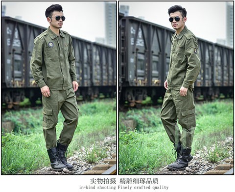 Mùa xuân và mùa thu cotton dài tay phù hợp với nam lỏng lẻo chống mài mòn thợ hàn thợ lao động dụng cụ bảo hiểm lao động quần áo tùy chỉnh bộ đũi nam