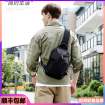 French Mens Chest Bag Casual Mens Messenger Bag Oxford Cloth Fashion Small Backpack Chest Shoulder Bag Korean Mens Bag