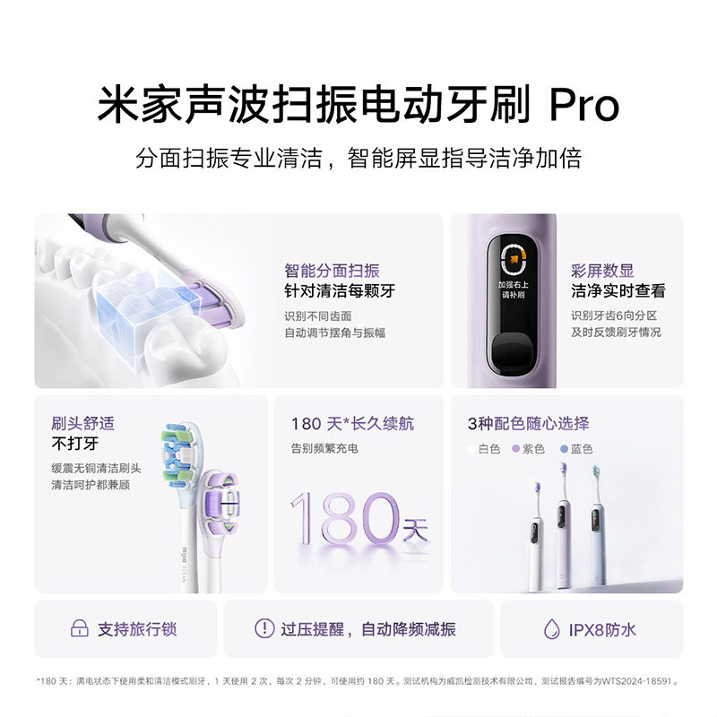 Xiaomi Electric Toothbrush Adult Sonic Pro Mijia Sonic Vibration Student Couple Set Men's and Women's Gift