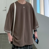 Брендовая футболка, оверсайз, большой размер, осенняя, короткий рукав