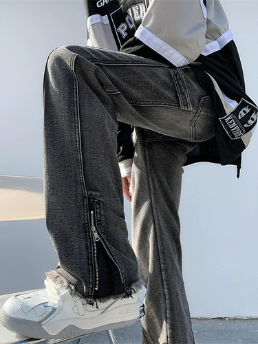 Трехмерные джинсы, небольшие дизайнерские штаны, штаны-клёш, в американском стиле, европейский стиль, тренд сезона