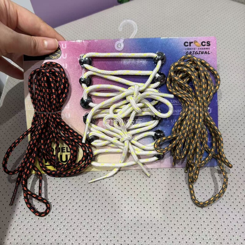 In-Stock Crocs Shoe Laces, Shoelaces, Buckles, Strings, Shoe Charm Set, Jibbitz, Clogs, Shoe Charms