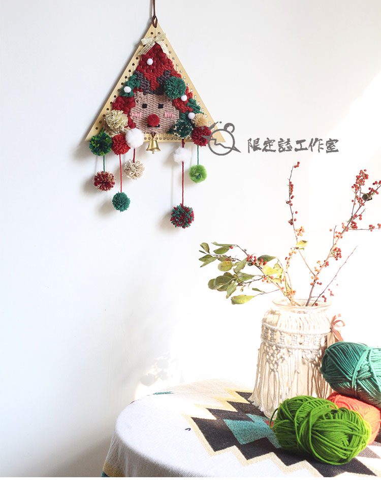 Ông Elk Tam giác đủ điều kiện Tam giác dệt Handmade Tấm thảm DIY Chất liệu Set Giáng sinh Cửa hàng quà tặng Trang trí - Tapestry thảm decor vintage