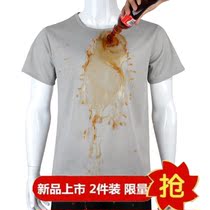 Two pieces waterproof breathable anti-fouling creative black technology new mens short sleeve T-shirt quick-dry couple half-sleeve shirt