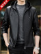 春秋新款海宁高端真皮皮衣男连帽休闲外套中青年男装绵羊皮夹克潮